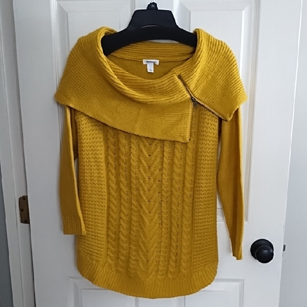 Westport Mustard Cowl Neck Sweater